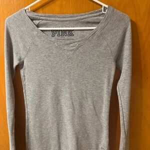 PINK Victoria's Secret Women's Gray Long Sleeve Top